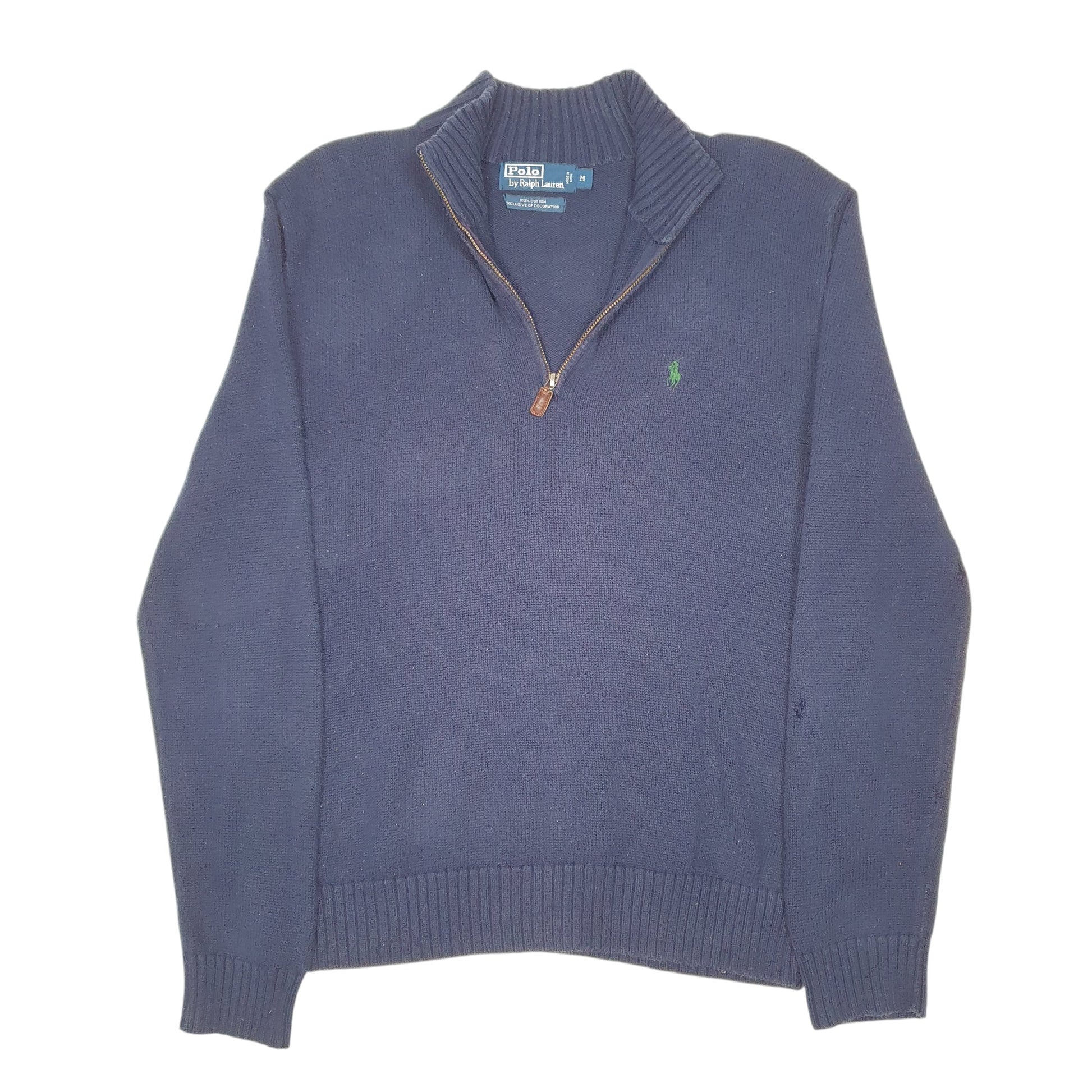 Mens Navy Polo Ralph Lauren Knit Quarter Zip Jumper