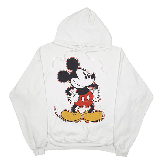 Mens White Hanes Disneyland Parks Mickey Mouse Disney Hoodie Jumper