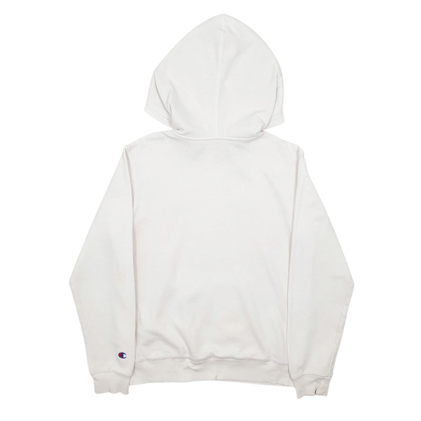Mens White Champion Spellout Hoodie Jumper