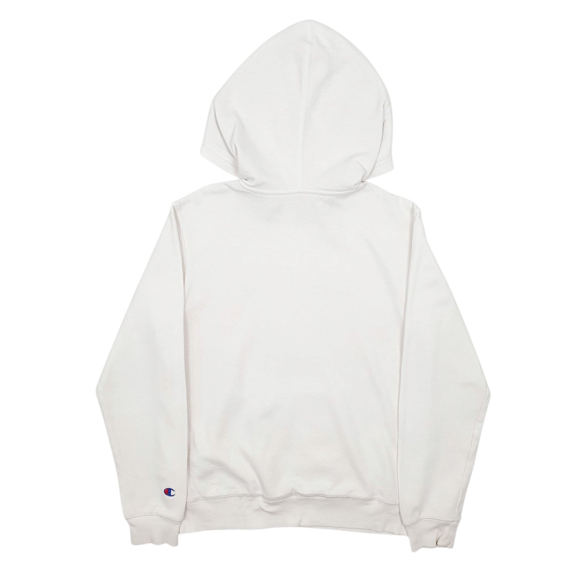 Mens White Champion Spellout Hoodie Jumper