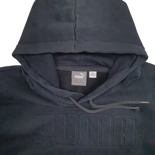 Womens Black Puma Spellout Hoodie Jumper