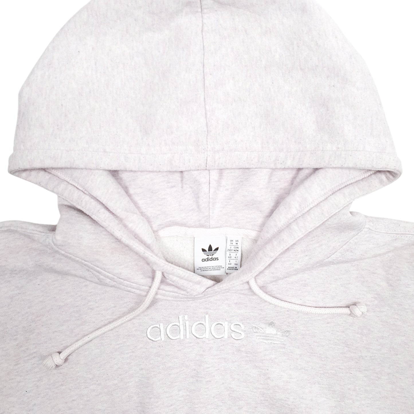 Womens Pink Adidas Crop Top Hoodie Jumper