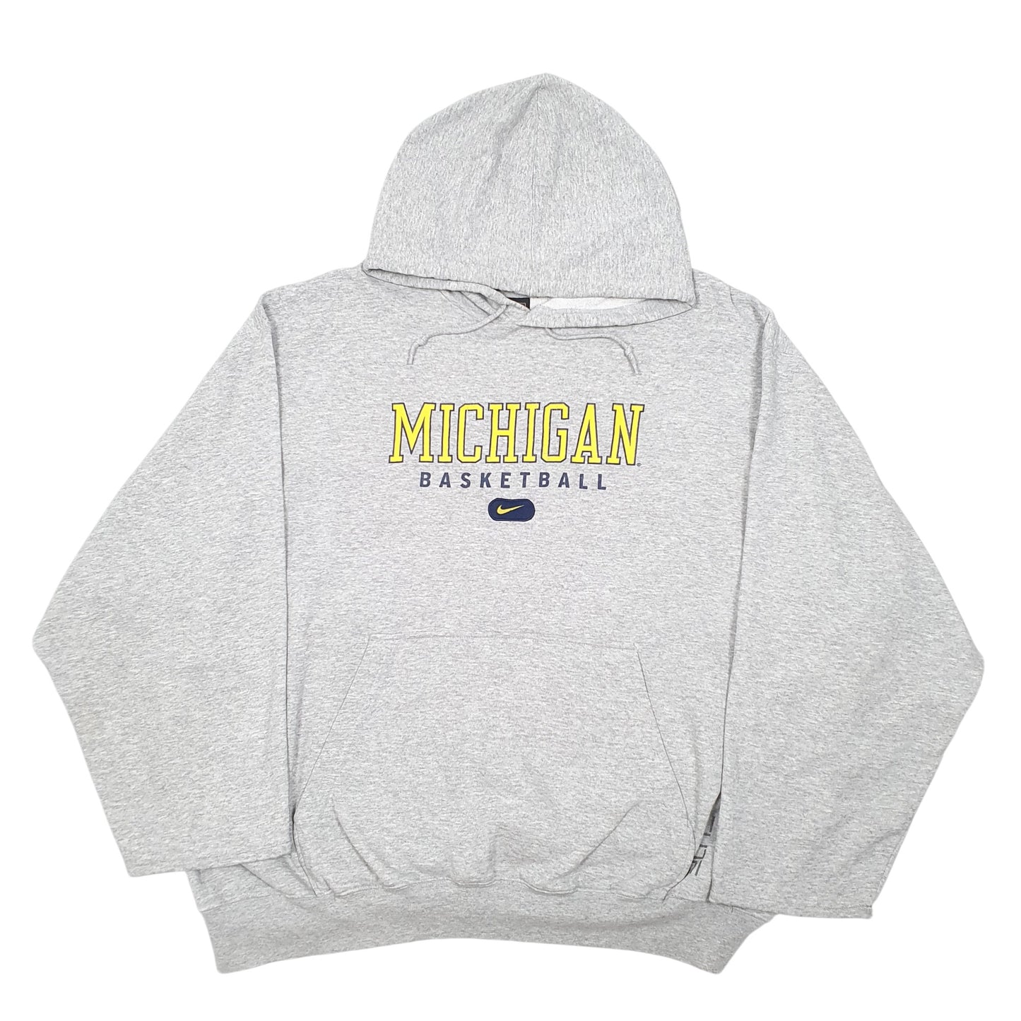 Mens Grey Nike Vintage Team 2000s Michigan Basketball Hoodie Jumper