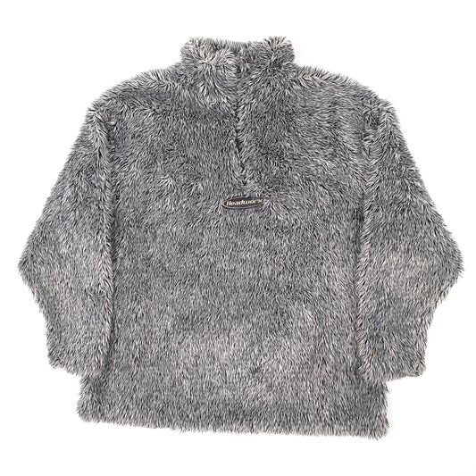 Mens Grey Headworx Vintage Fluffy Quarter Zip Jumper