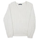 Mens White Tommy Hilfiger Cable Knitwear Crewneck Jumper