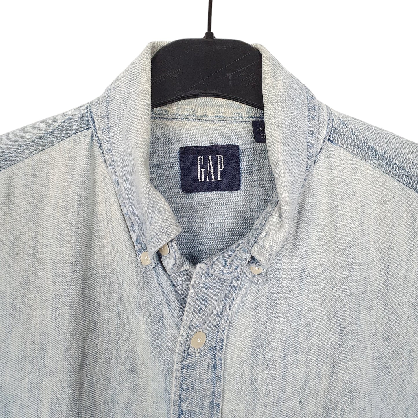 Mens Blue Gap Denim Chambray Overshirt Long Sleeve Shirt