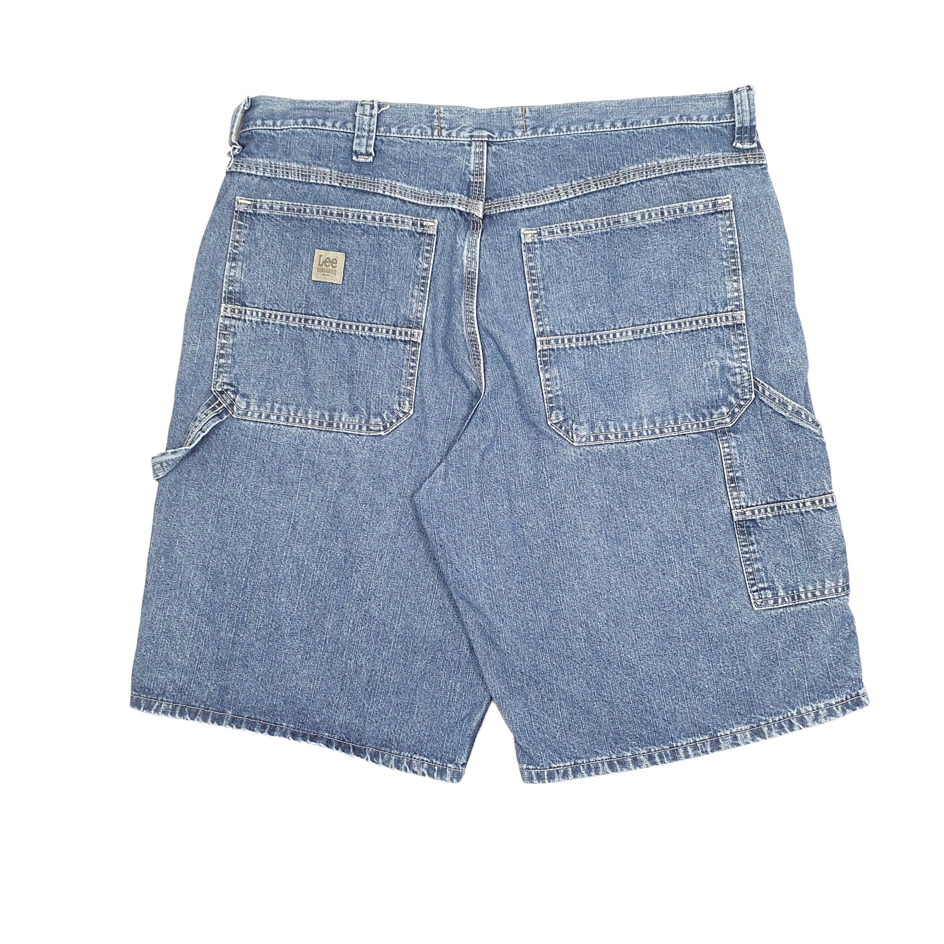 Mens Blue Lee Dungarees Jorts Denim Shorts