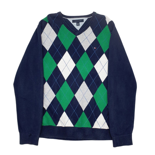 Mens Navy Tommy Hilfiger V Neck Crewneck Jumper