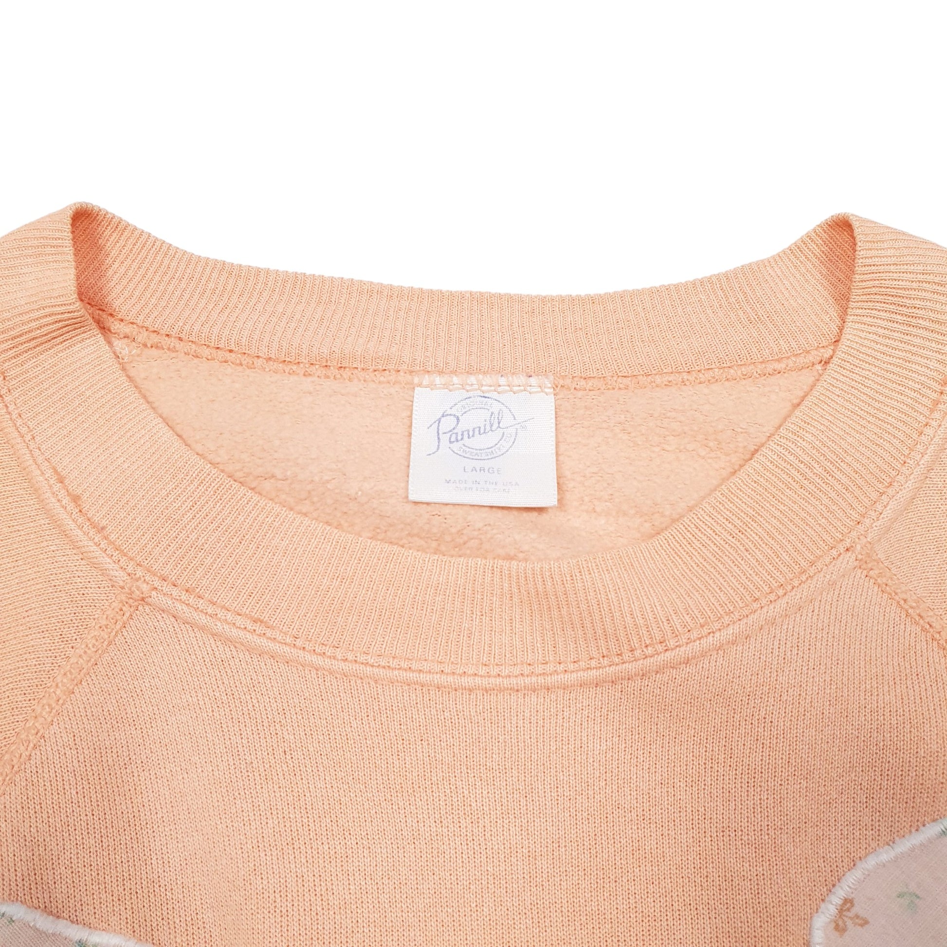 Womens Pink Pannill Vintage Half Sleeve 90s Made In USA Bows Crewneck Jumper