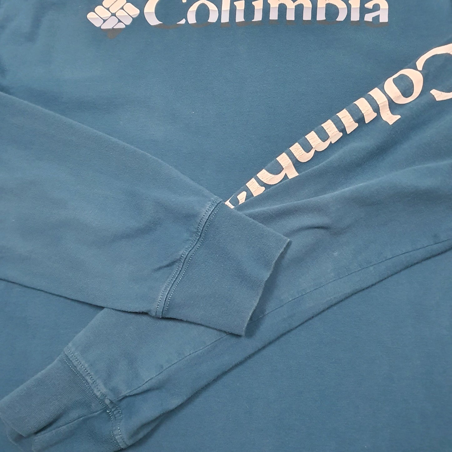 Mens Blue Columbia Sportswear Spellout Long Sleeve T Shirt