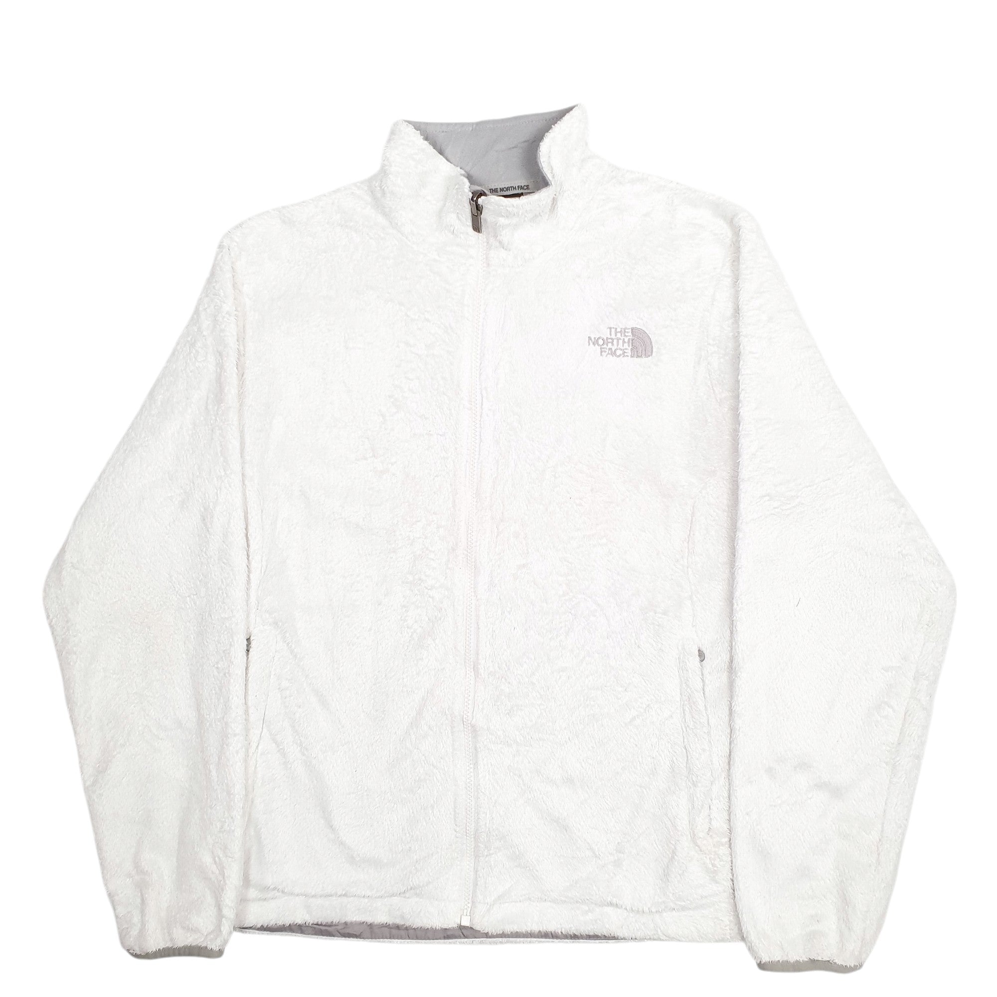 Womens The North Face White Full Zip Fluffy Jumper M Bundl Clothing