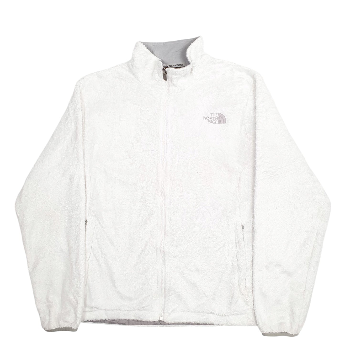 Womens White The North Face Fluffy Full Zip Jumper