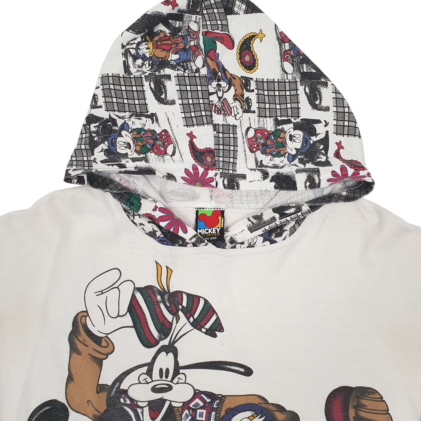 Womens White Disney Vintage Made In USA Hoodie Jumper