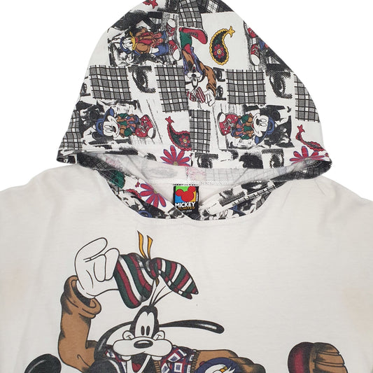 Womens White Disney Vintage Made In USA Hoodie Jumper