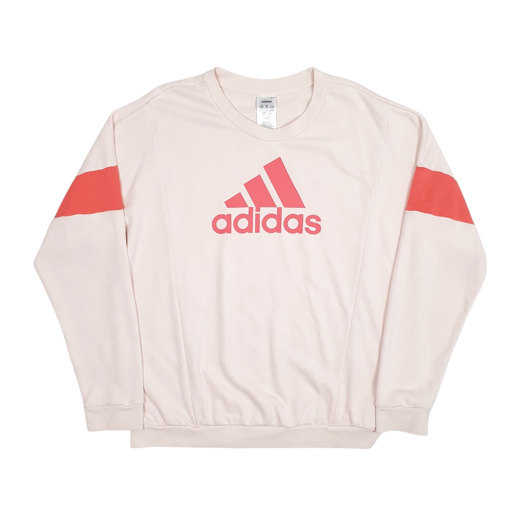 Mens Pink Adidas Spellout Crewneck Jumper