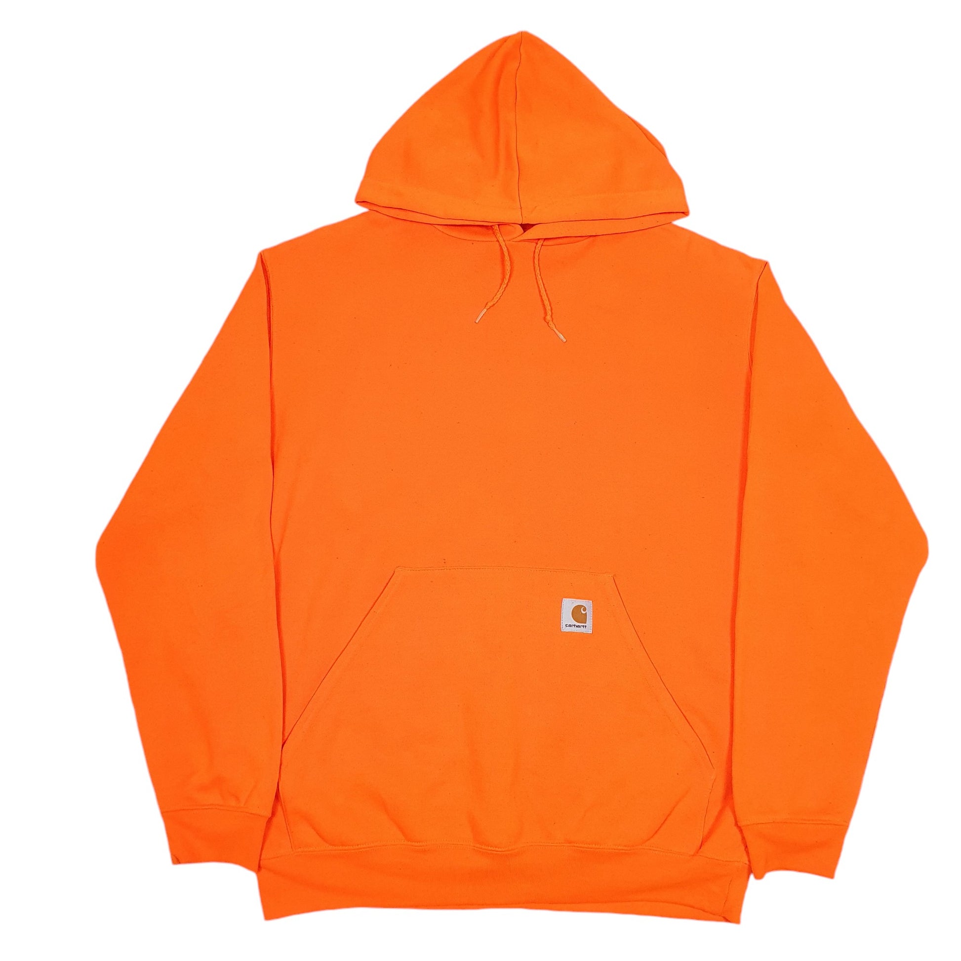 Mens Orange Carhartt Workwear Safety High Vis Hoodie Jumper