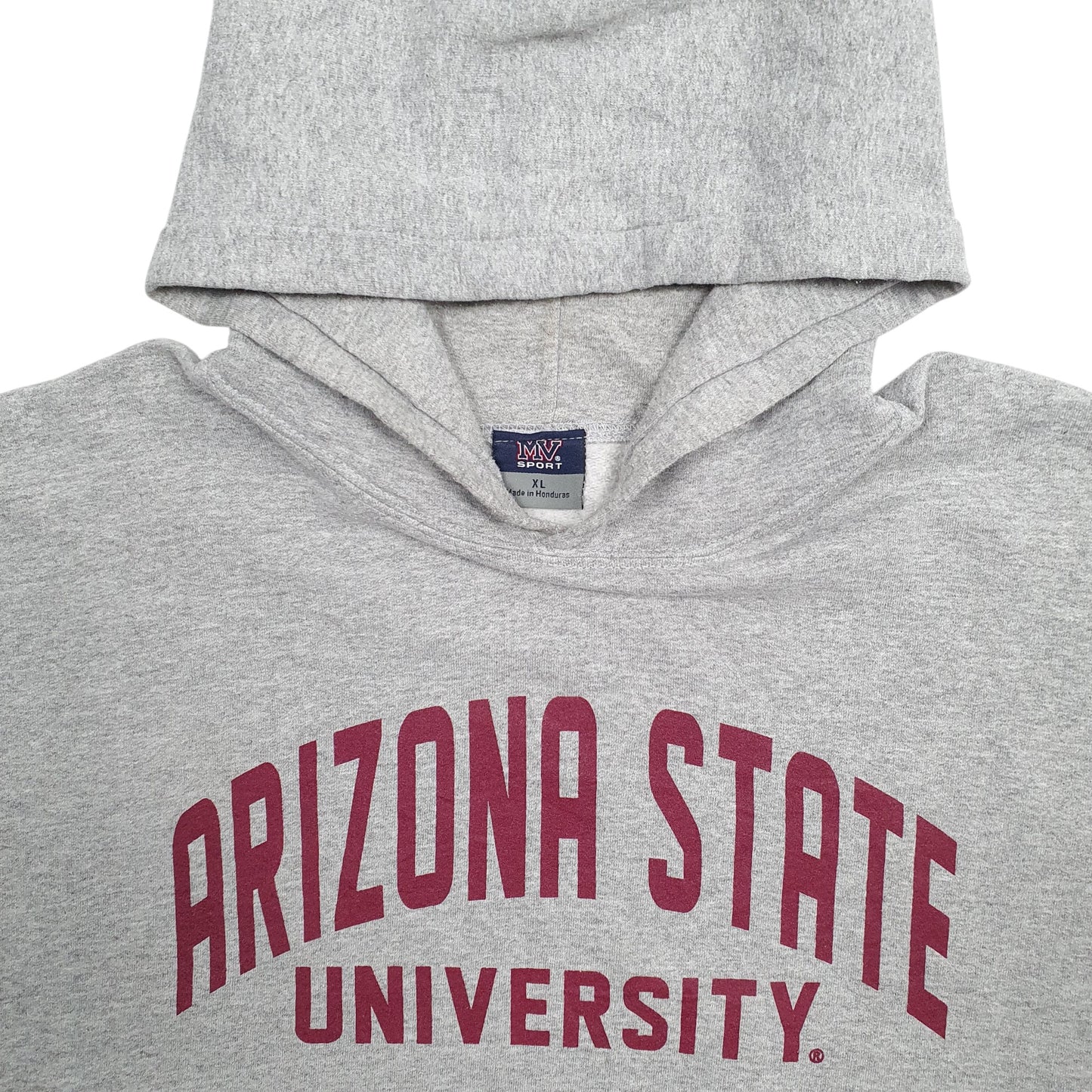 Mens Grey MV Sport Arizona State University Spellout Hoodie Jumper