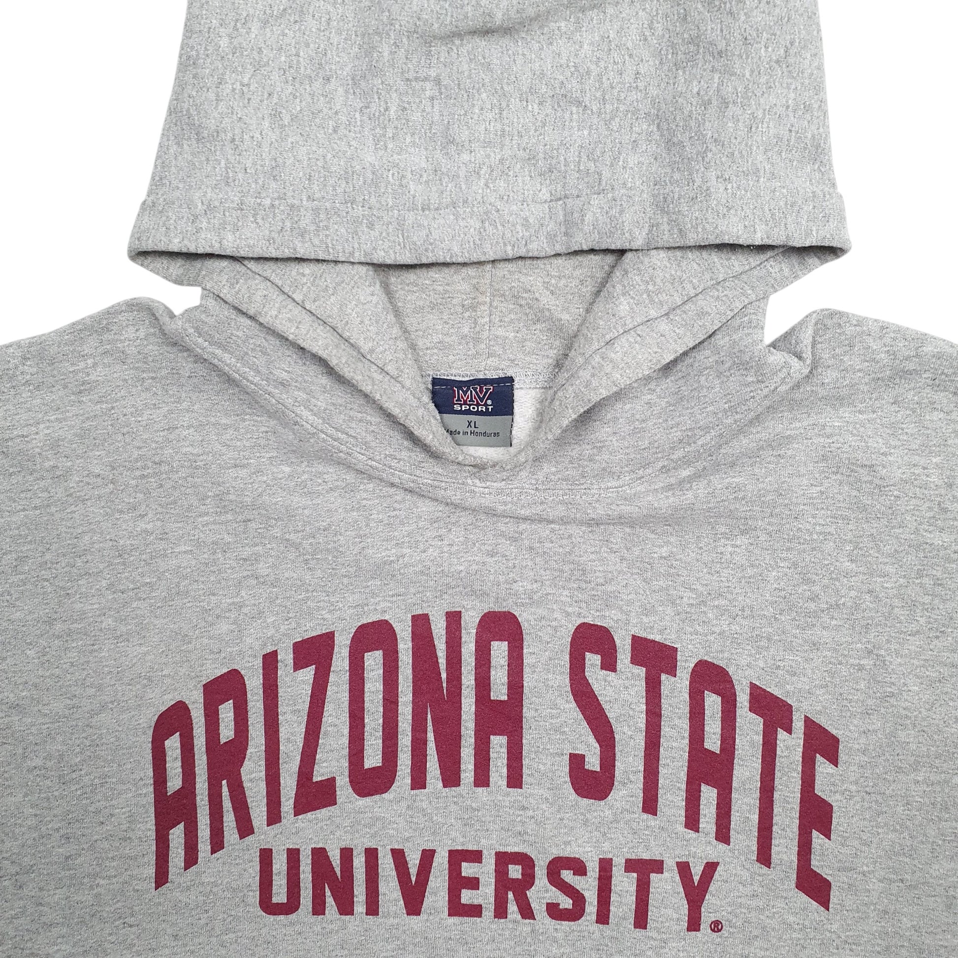 Mens Grey MV Sport Arizona State University Spellout Hoodie Jumper