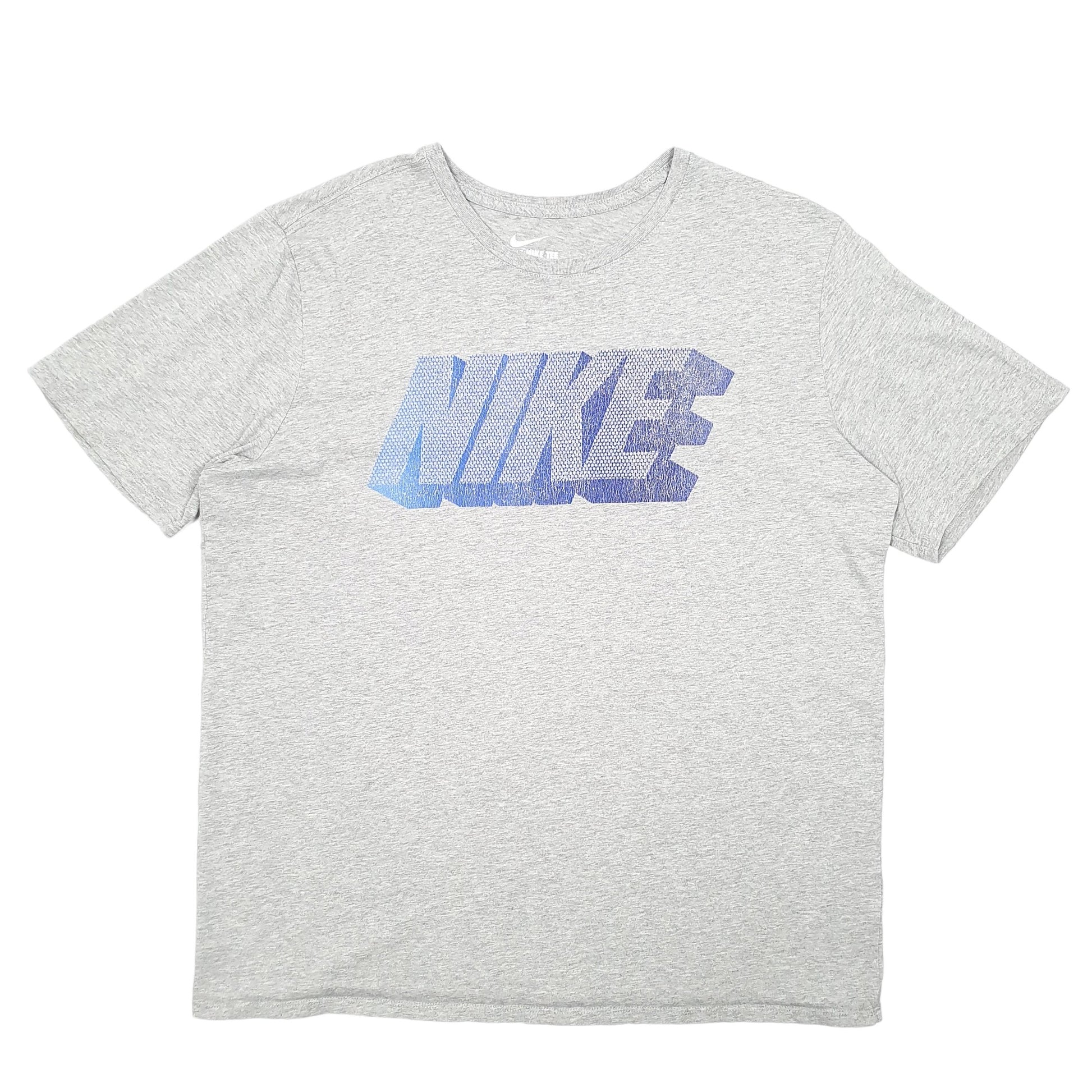 Mens Grey Nike Spellout Short Sleeve T Shirt