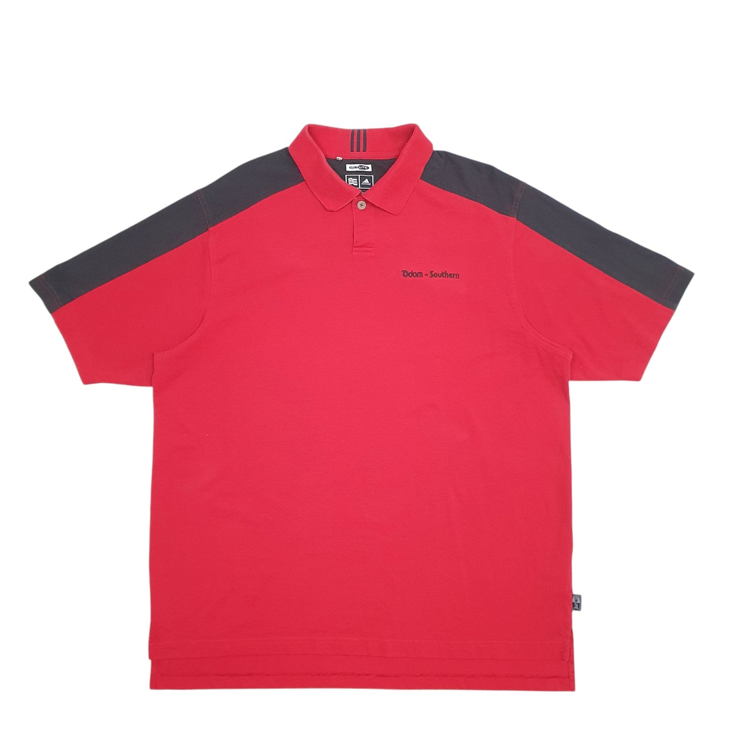 Mens Red Adidas Climalite Short Sleeve Polo Shirt
