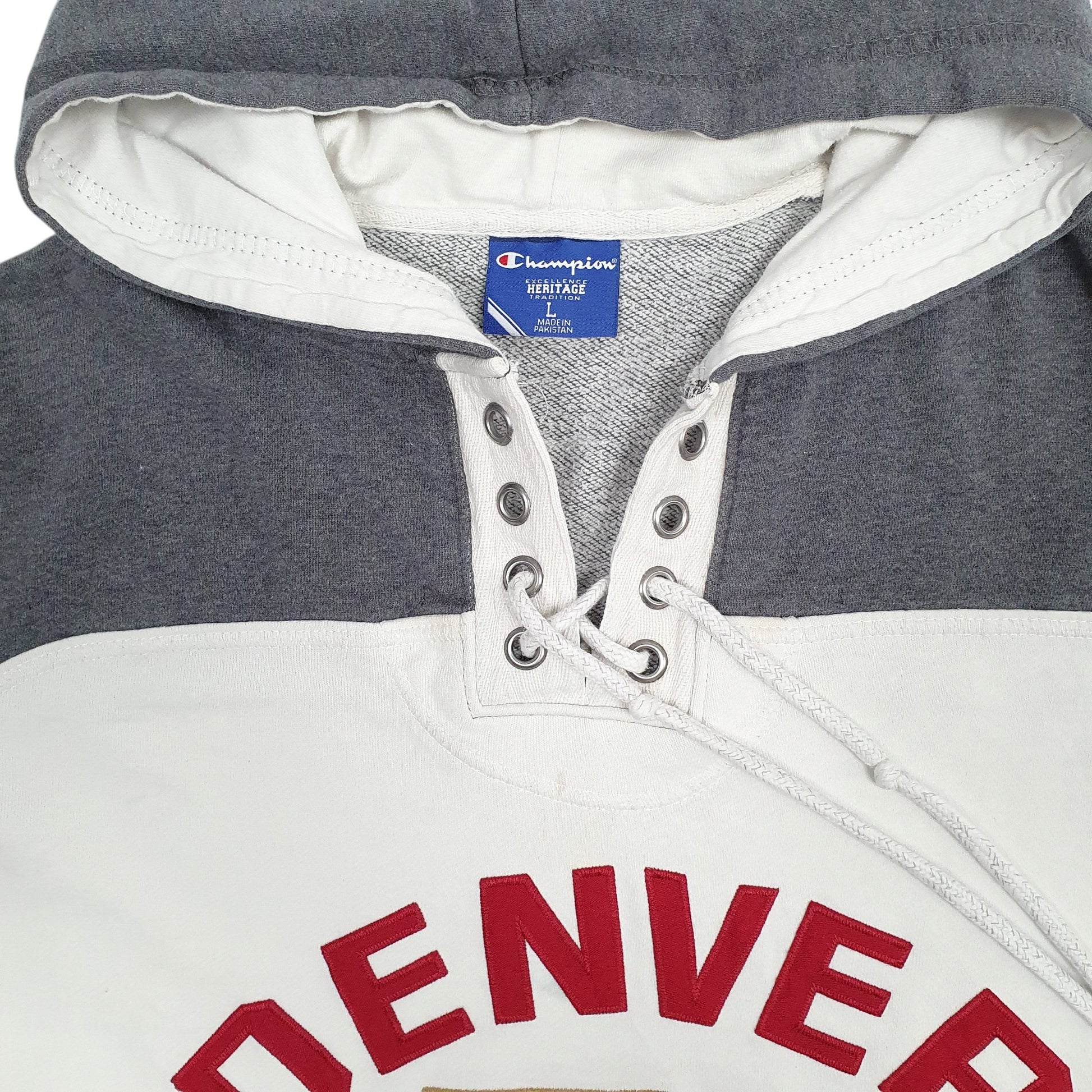 Mens Grey Champion Heritage Denver Pioneers Hockey Hoodie Jumper