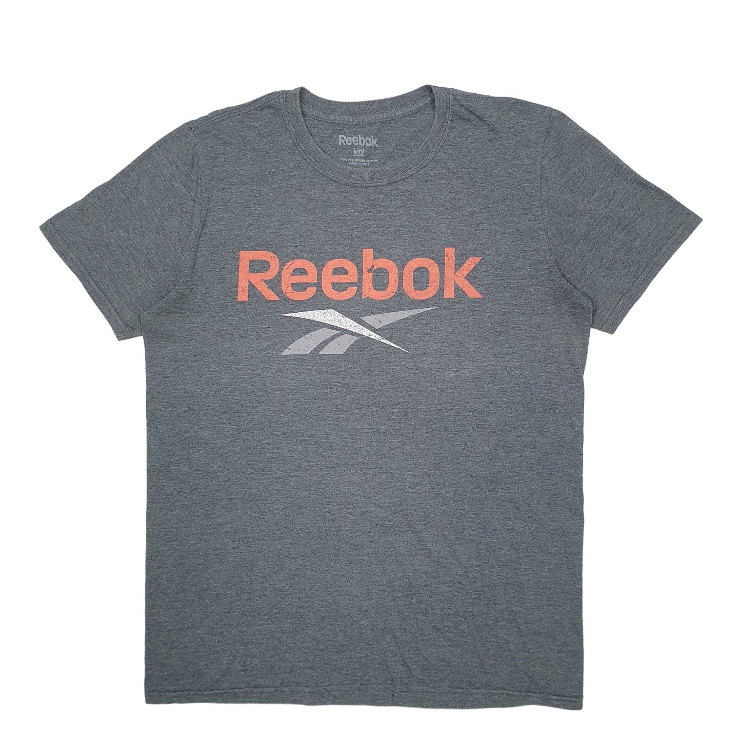 Mens Grey Reebok Spellout Short Sleeve T Shirt