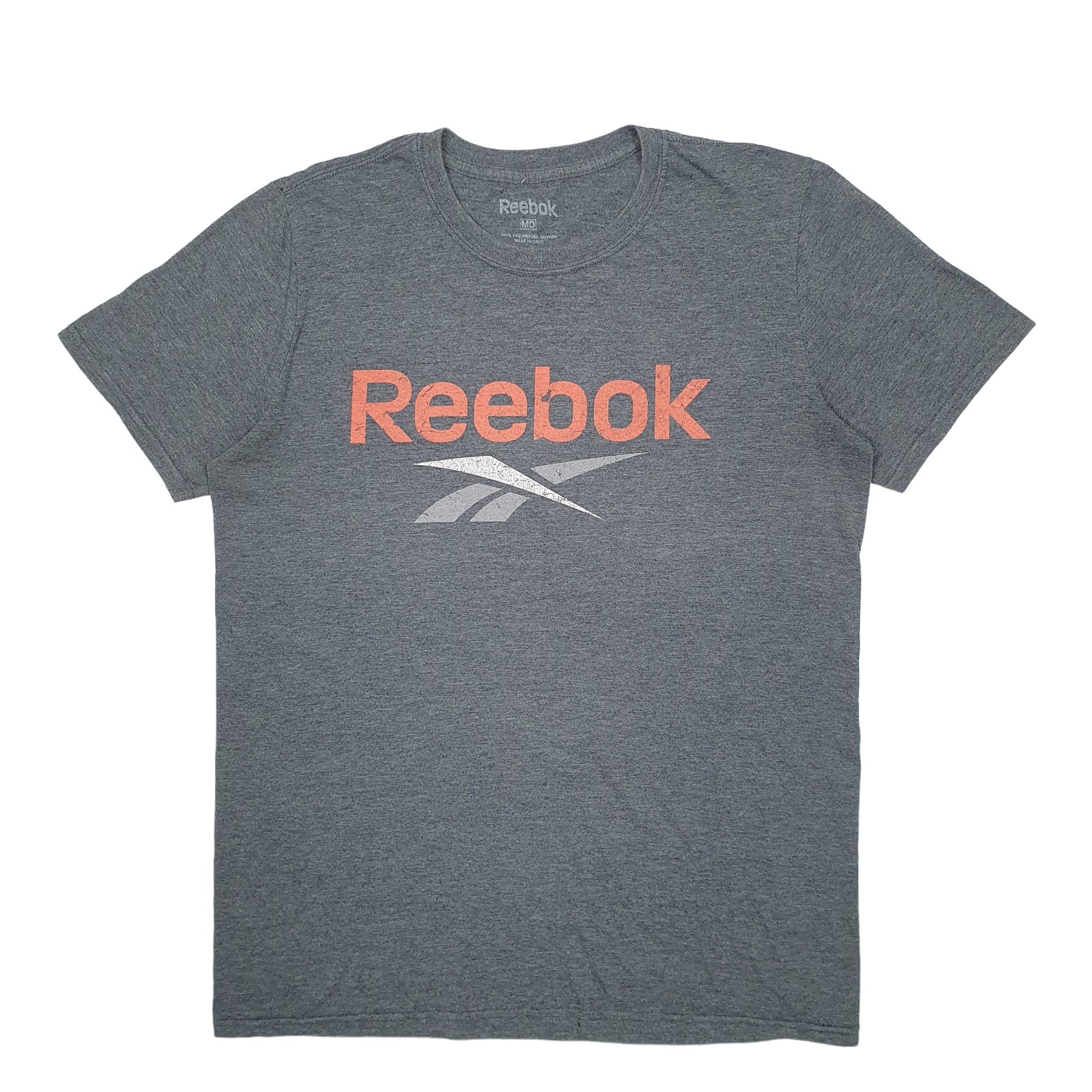 Mens Grey Reebok Spellout Short Sleeve T Shirt