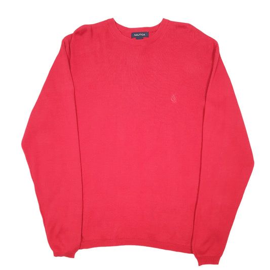 Mens Red Nautica Knit Sweater Crewneck Jumper