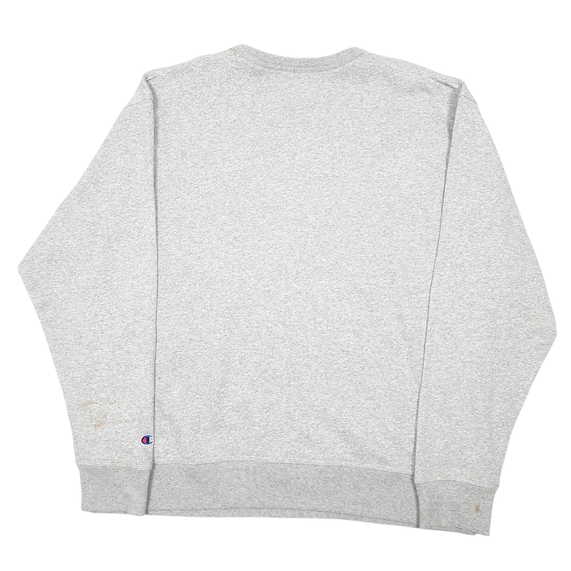 Mens Grey Champion Script Crewneck Jumper
