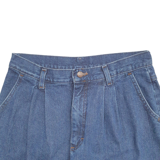 Womens Blue Lee Double Pleated Casual JeansW30 L34