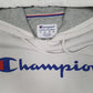 Mens White Champion Spellout Hoodie Jumper