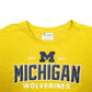 Mens Yellow Champion Michigan Wolverines Spellout Crewneck Jumper