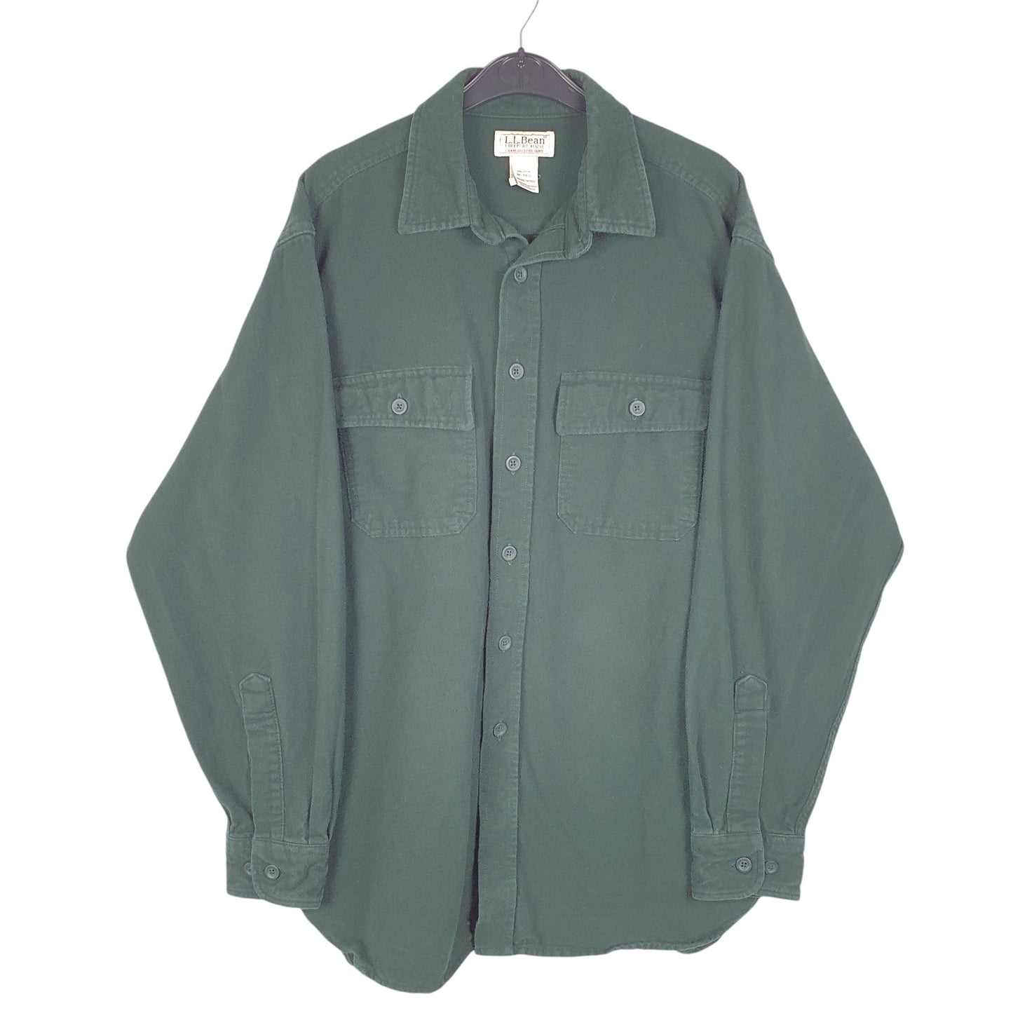 Mens Green L.L.Bean Chamois Overshirt Shacket Long Sleeve Shirt