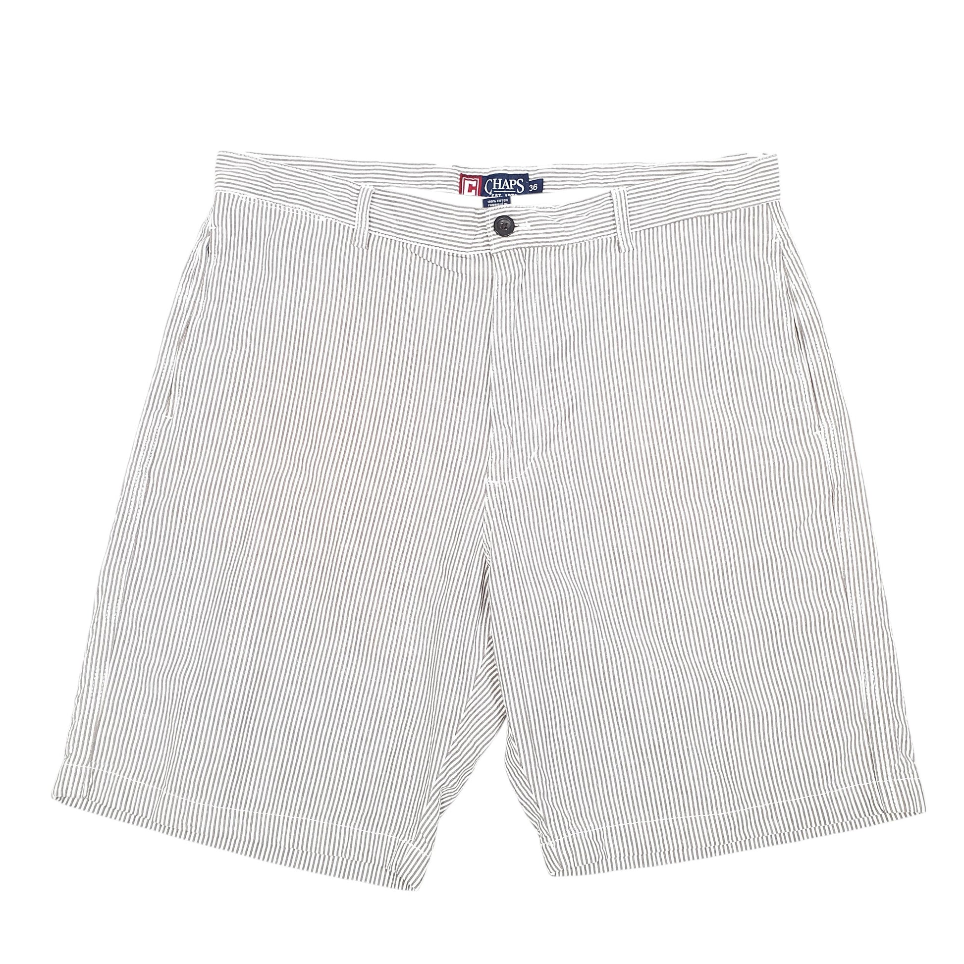 Mens White Chaps Striped Chino Shorts