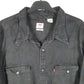 Mens Black Levis Denim Jeans Western Pearl Snap Cowboy Long Sleeve Shirt