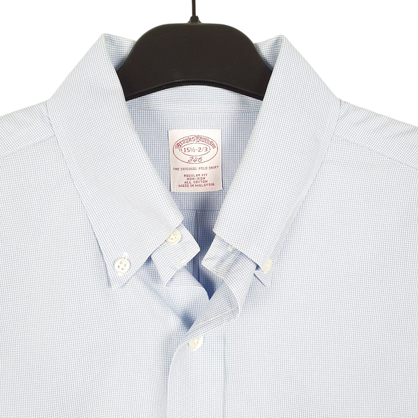 Mens Blue Brooks Brothers Houndstooth Long Sleeve Shirt