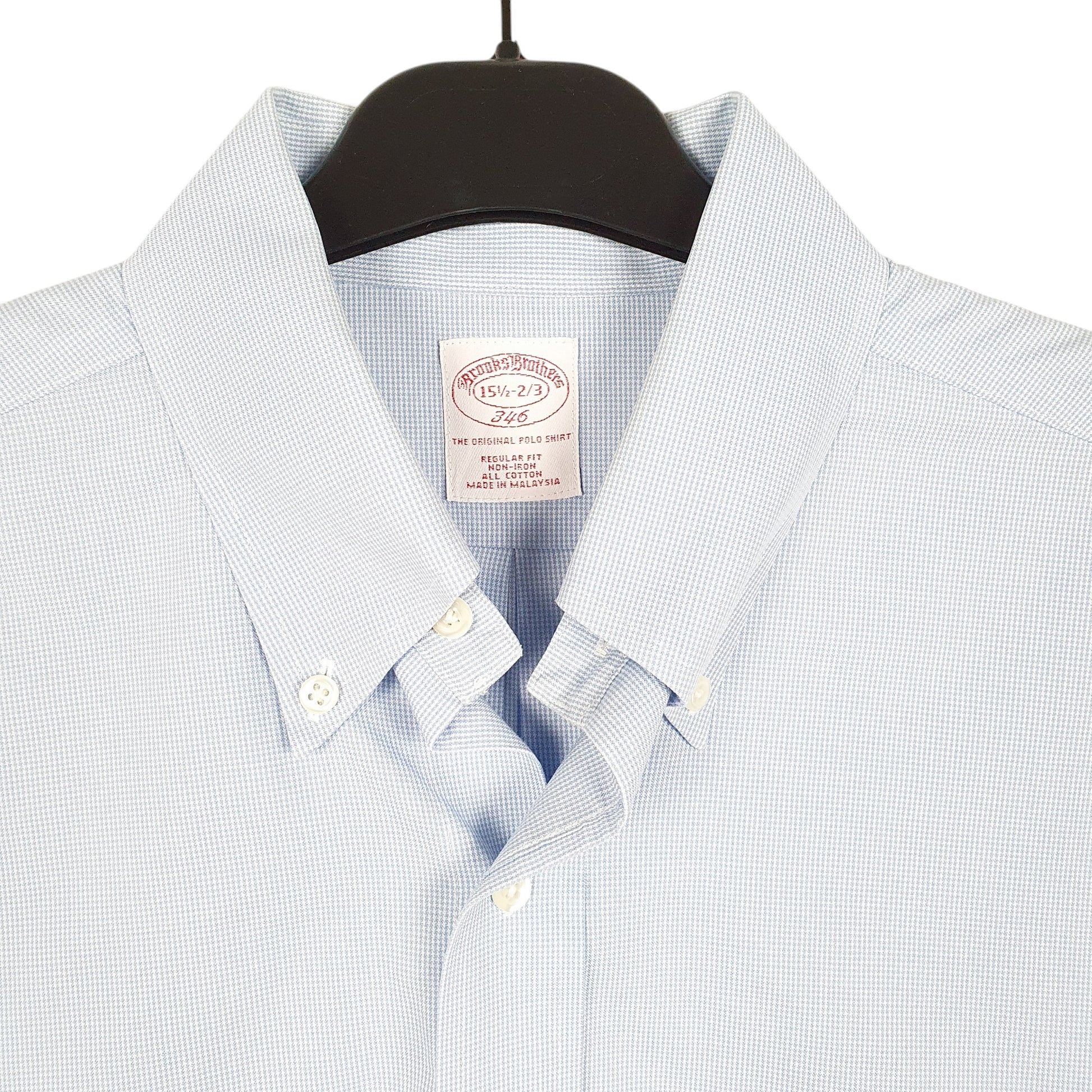 Mens Blue Brooks Brothers Houndstooth Long Sleeve Shirt