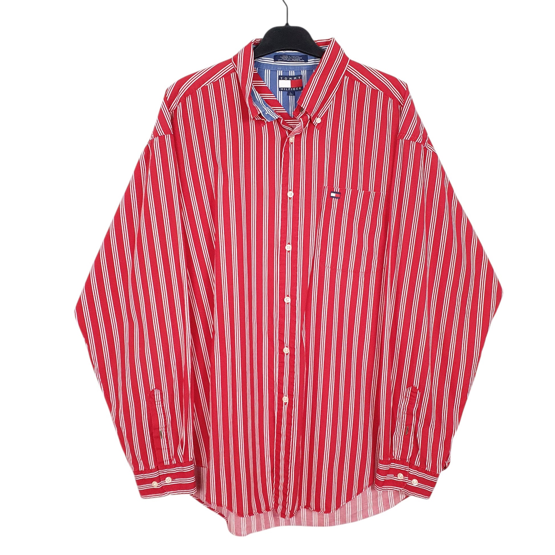 Mens Red Tommy Hilfiger  Long Sleeve Shirt