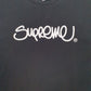 Mens Black Supreme Spellout Pre-shrunk Made In USA Short Sleeve T Shirt