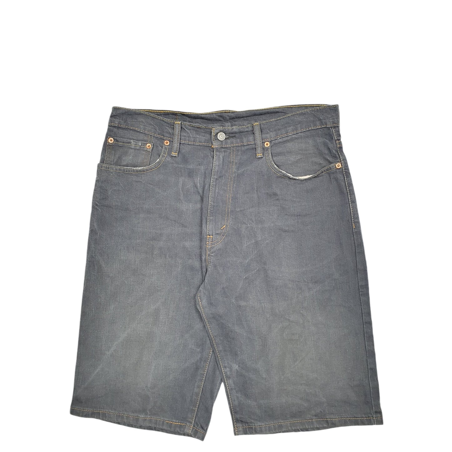 Mens Grey Levis Denim Jeans Jorts 569 Denim Shorts