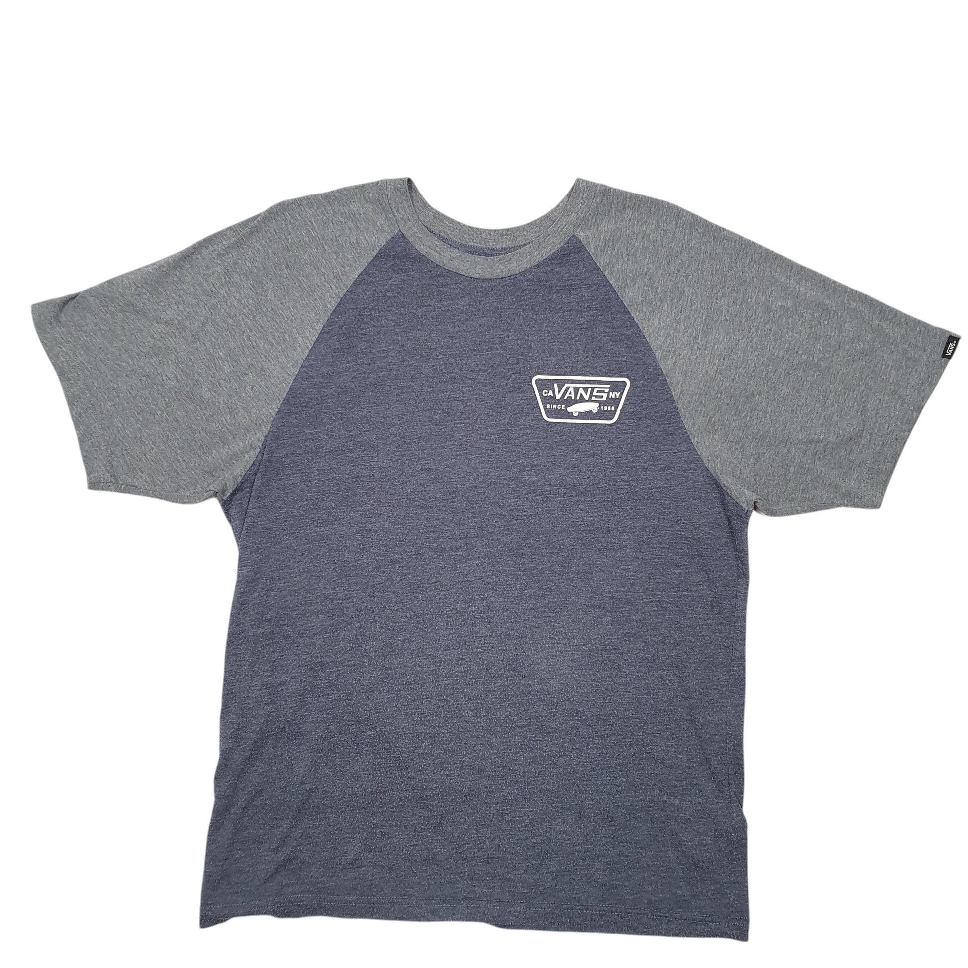 Mens Grey Vans Raglan Custom Fit CA NY Skate Short Sleeve T Shirt