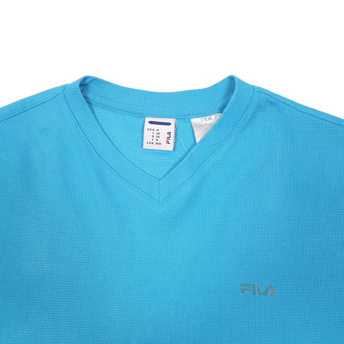 Mens Blue Fila Performa Active V Neck Short Sleeve T Shirt