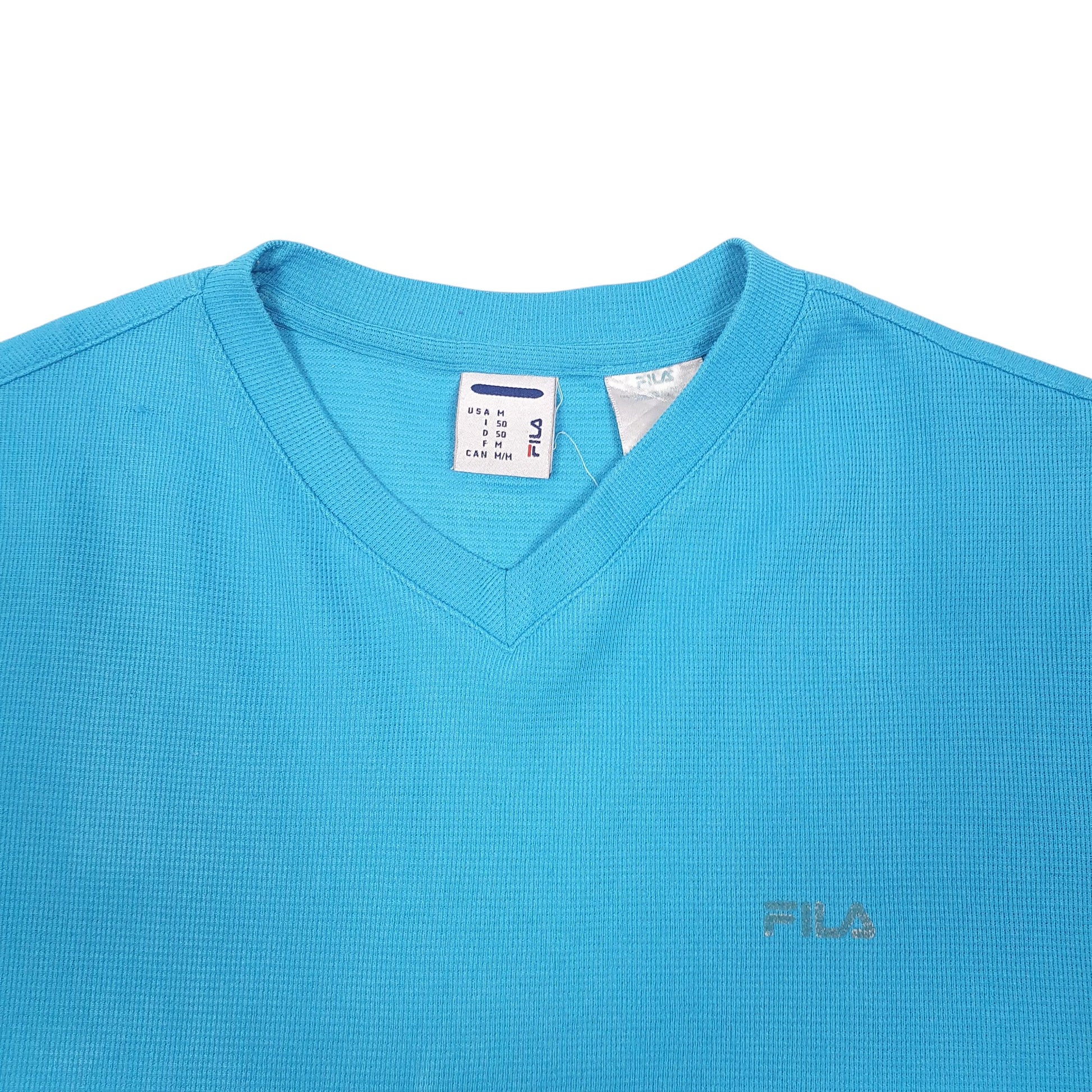 Mens Blue Fila Performa Active V Neck Short Sleeve T Shirt