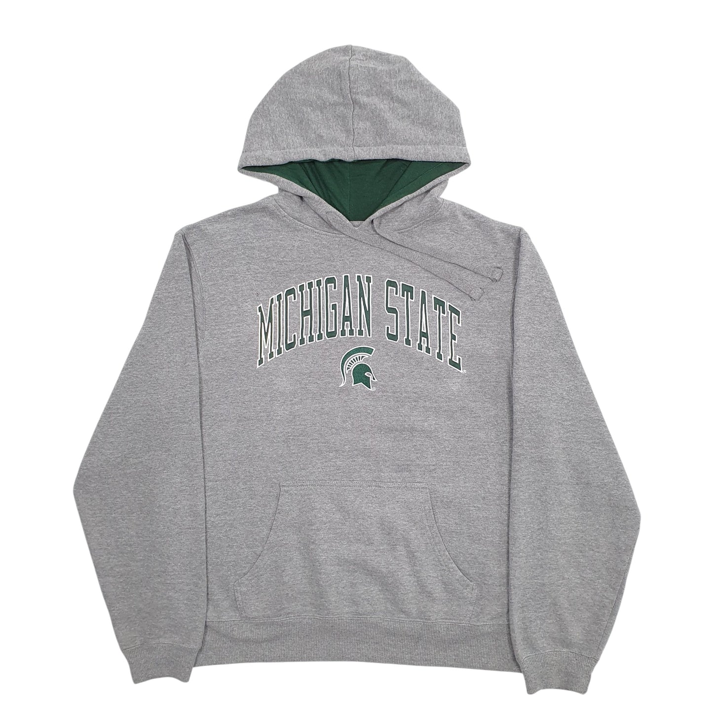 Mens Grey Captivating Apparel Michigan State Spellout Hoodie Jumper