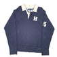 Mens Navy Tommy Hilfiger Knit Rugby V Neck Jumper