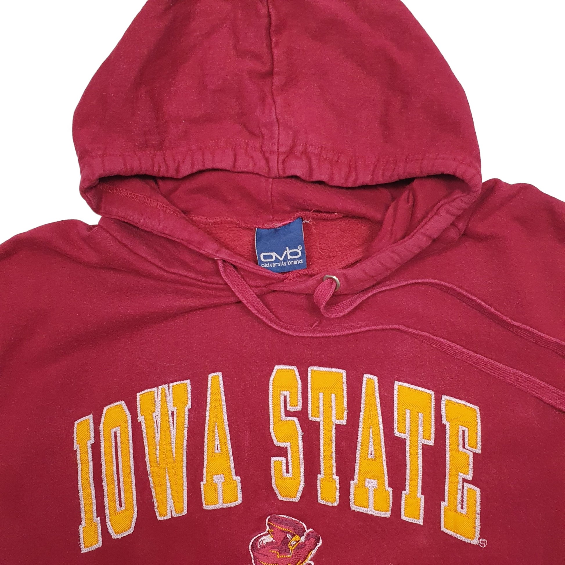 Mens Burgundy Oldvarsity Brand Iowa State USA Hoodie Jumper