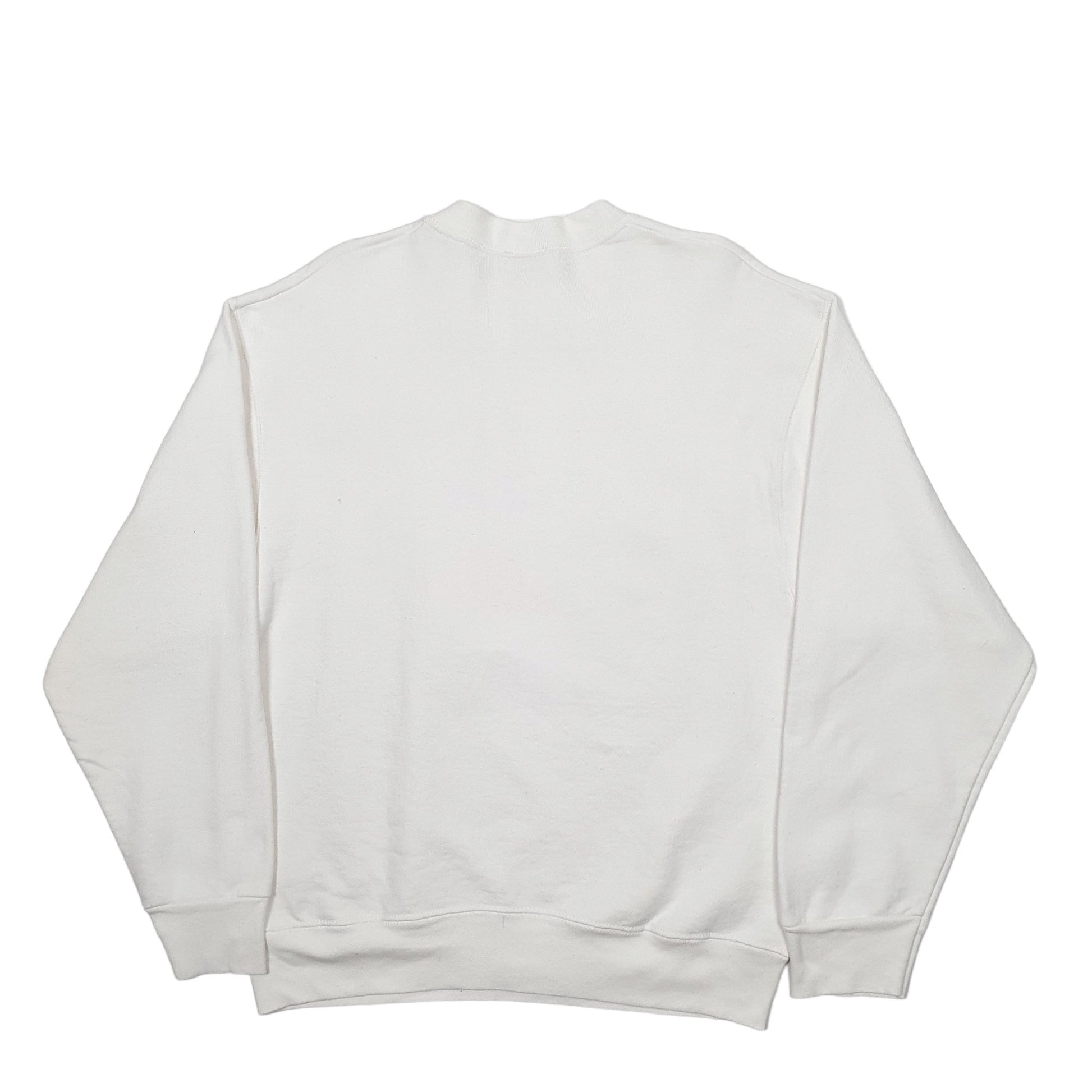 Mens White Cat Spellout Crewneck Jumper