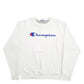 Mens White Champion Spellout Crewneck Jumper