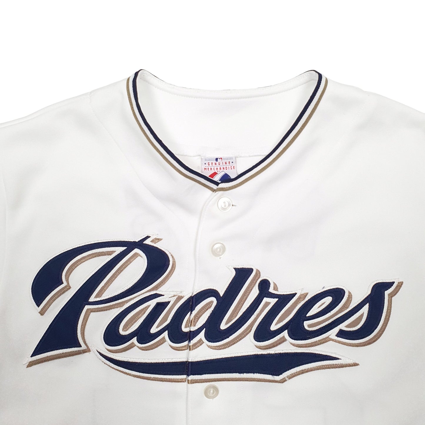 Mens White Majestic MLB Baseball Jersey San Diego Padres Short Sleeve T Shirt