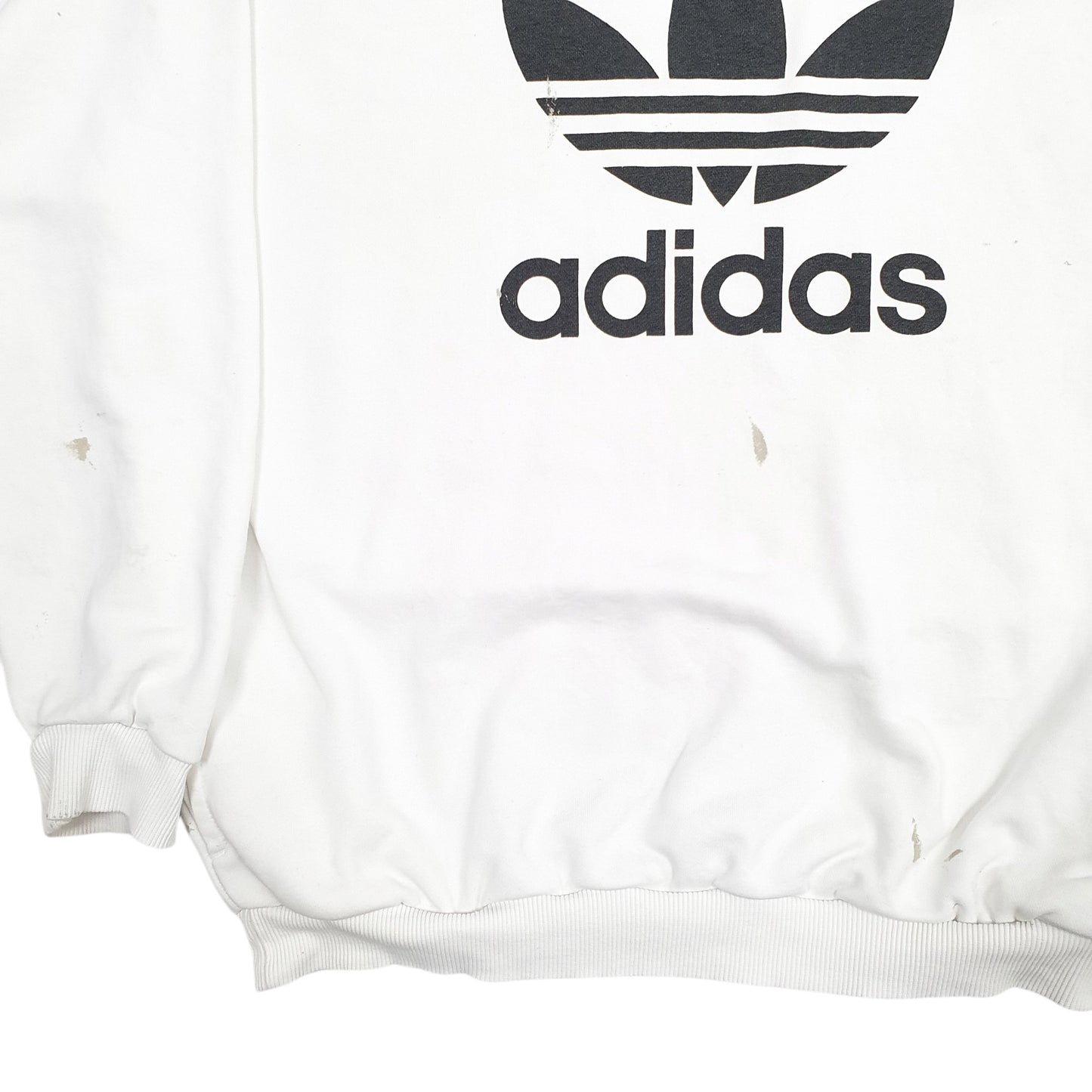 Mens White Adidas  Crewneck Jumper